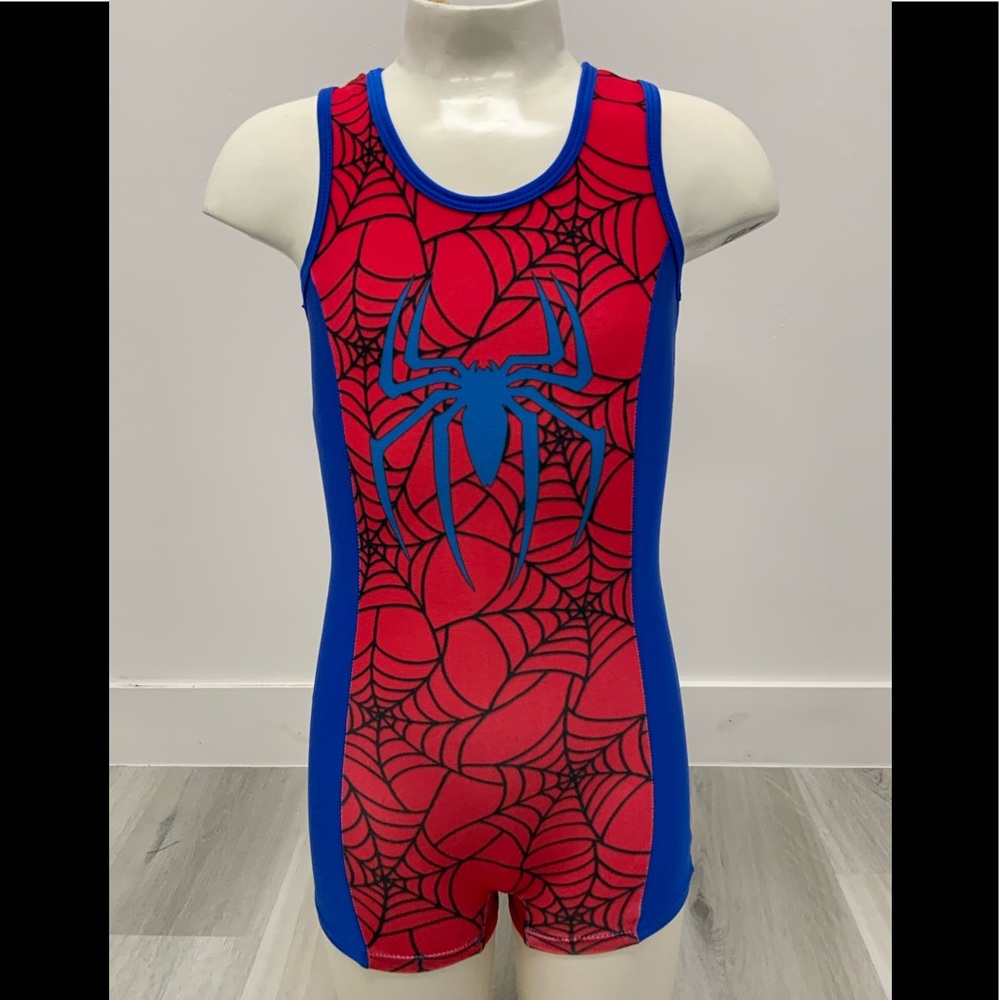 Spider boy gymnastics leotard for boys